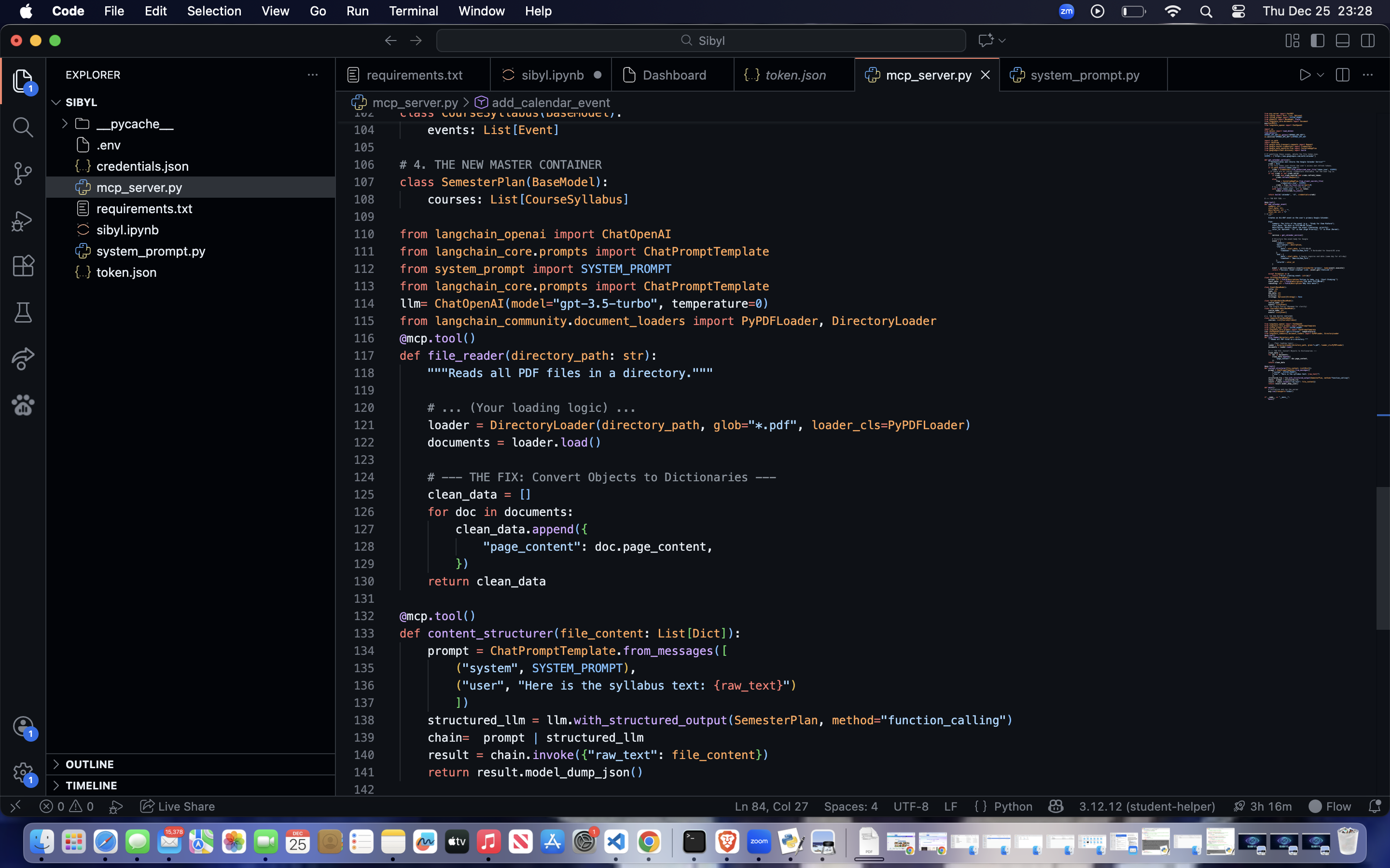 writing my code for sibyl
